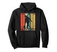 Vintage Style Bowling Champion Retro Bowler Distressed Pullover Hoodie