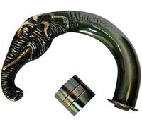 Vintage Style Brass Elephant Head Handle for Walking Stick, Antique Brass Finish