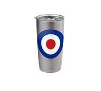 Vintage Style British RAF Mod Bullseye Retro Symbol Round Target Stainless Steel Insulated Tumbler