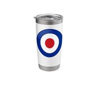 Vintage Style British RAF Mod Bullseye Retro Symbol Round Target Stainless Steel Insulated Tumbler