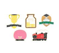 Vintage Style Brooch Pins Set - Creative Trophy, Candy Jar, Train, Hedgehog & Retro Medal Lapel Pin Badges for Blouse Pins, Jackets, Backpacks, Students Alloy Metal Enamel Fashion Accessories