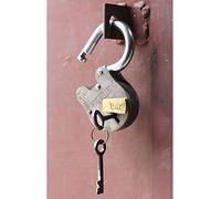 Vintage Style Cast Iron Padlock | Decorative Skeleton Keys Lock for Antique Doors & Trunks | Heavy Duty Security | Metallic Unfinished Finish | Vintage Nautical Bridge Lock & Love Lock