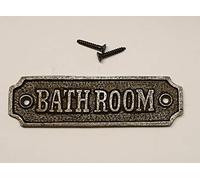 Vintage style cast metal bathroom door sign