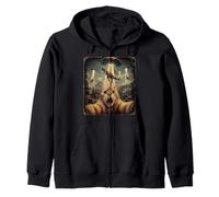 Vintage Style Cat Selfie UFO Dinosaurs Zip Hoodie