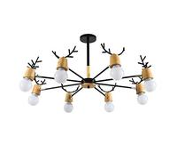 Vintage Style Ceiling Light,for Living Room Bar Cafe,E27 Resin Antler Deer Horn Chandelier,Magic Beans Molecule Iron Chandelier, Rural Countryside Antler Chandeliers-White. 3 Head Made in