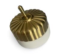 Vintage-Style Ceramic and Brass Dolly Light Switch, White and Gold Toggle Single Switch