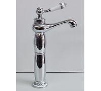 Vintage Style Chrome Steel with Porcelain Bath Basin Sink Mono Bloc Mixer Tap (Polished Chrome Tap)