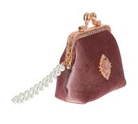Vintage Style Coin Pouch for Women, Portable Velvet Red | Lightweight Mini Clasp Design, Suitable for Journey and Business, Ladies Accessory, Easy to Carry