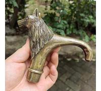 Vintage style Copper Wolf Head Cane Ornament Antique Brass Face Handle Vintage Style Walking Stick Victorian Cane