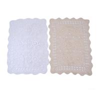 Vintage Style Cotton Crochet Lace Tablecloth 40x60cm Rectangle Handmade Decorative Cover for Small Tables in Home Dining Cafes and Restaurants (Beige)