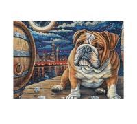 Vintage Style Cute Dog 300 Piece Complete DIY Jigsaw Puzzle Splendid Celestial Critters Collectors Mind Relaxation Educational Decorative Puzzle Gifts for Adults Recycled Cardboard 300 PCS