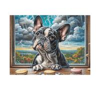 Vintage Style Cute Dog 500 Piece Jigsaw Puzzle for Adults Luminous Enchanted Beasts Date Night Activity Couple Bonding Beautiful Design Ideal Anniversary Present 500 PCS