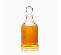 Vintage Style Decorative Flower Vases,Small Bud Vase,Empty Reed Diffuser Bottle,Whiskey Decanter with Glass Ball Stopper for Cocktail Whisky Brandy Vodka Bourbon Juice (Stripe Bottle)