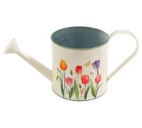 Vintage Style Decorative Metal Watering Can - Tulip Garden - Multi-coloured - 36.5 cm