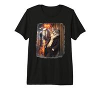Vintage Style Drifter Siberian Cat Smoking Cigar Retro Bar Premium T-Shirt