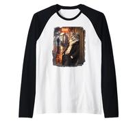 Vintage Style Drifter Siberian Cat Smoking Cigar Retro Bar Raglan Baseball Tee