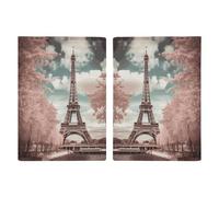 Vintage Style Eiffel Tower Paris Passport Holder for Women Men PU Leather Passport Travel Wallet with Multiple Pockets