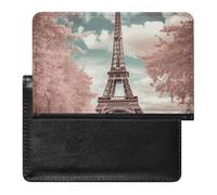 Vintage Style Eiffel Tower Paris Passport Holder & Travel Wallet Passport Cover Protector Essentials with Credit Card Slots