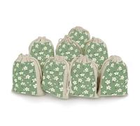 Vintage Style Flowers 8 PCS Muslin Bags with Drawstring Sachet Bags Empty Small Cotton Drawstring Bag Muslin Reusable & Washable Cotton Bag for Herb Spice Candy Soap Jewelry Wedding Gift Pouches