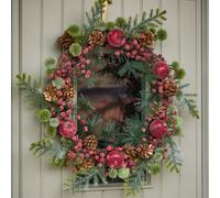 Vintage Style Giant Country Hedgerow Festive Decor Autumn-Winter Wreath Front Door Christmas Wreath 50Cm