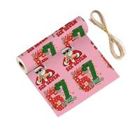 Vintage Style Gift Paper - With Seasonal Decorations Numbers Pattern 67.90x50cm | Elegant Festive Leaves For Adults Parties Family Meetings Seasonal Celebrations