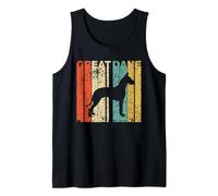 Vintage Style Great Dane Silhouette Dog Owner Distressed Tank Top