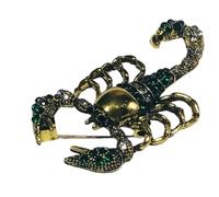 Vintage Style Green Crystal Scorpion Scorpio Star Sign Horoscope Brooch Pin