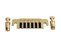 Vintage Style Guitar Bridge Tailpiece, Electric Guitar Stop Bar Replacement, Aluminum Alloy Copper 6 String Bridge with Studs, for SG ES EPI Electric Guitars, Enhanced Timbre St (Gold)