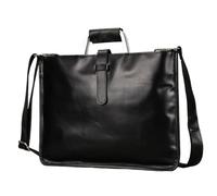 Vintage Style Handbags for Men Designer Slim Briefcase Bag Shoulder Leather Men's Working Tote Bags Male(Black2)