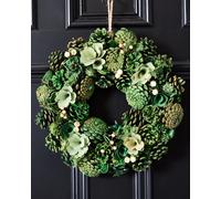 Vintage Style Hemlock Grove Festive Decor Autumn-Winter Wreath Front Door Christmas Wreath 35cm Dibor Green One Size