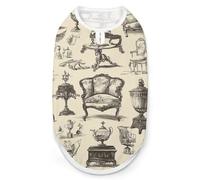 Vintage Style Home Furniture Fashion Pet Vest, Easy Wear Dog Clothes for Small Dogs Daily Walking XL