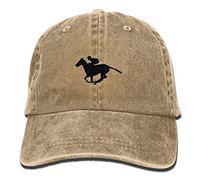 Vintage Style Horse Racing Silhouette Adjustable Baseball Cap Dad Hat Natural