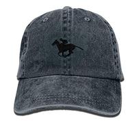 Vintage Style Horse Racing Silhouette Adjustable Baseball Cap Dad Hat Navy