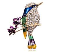 Vintage Style Kingfisher Blue Green Rhinestone Diamante Ladies Womens Bird Brooch Broach UK Seller