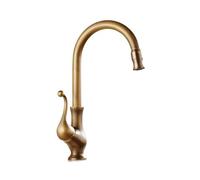 Vintage Style Kitchen Faucet - Antique Bronze 360 Degree Rotatable Mixer Tap for Kitchen Sink & Bathroom Hot and Cold Water Mixing Type A