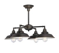 Westinghouse Lighting 63433 Iron Hill Four-Light Indoor Chandelier/Semi-Flush Mount Ceiling Fixture, Oil Rubbed Bronze Finish with Highlights