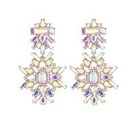 Vintage Style Large Art Deco Rhinestone Crystal Chunky Statement Drop Dangle Earrings Wedding Prom Pageant Drag Queen Statement Earring Costume Jewelry for Women