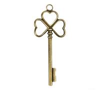 Vintage Style Large Brass Skeleton Key, Perfect for DIY Projects and Treasure Hunting (A)