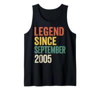 Vintage Style Legend Since September 2005 Retro Birthday Tank Top