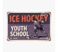 Vintage Style Metal Bathroom Wall Plaque Rustic Home Decor Sign Ice Hockey Ice Hockey Youth School Vintage Metal Posters & Plaques For Retro Room Decor 8X12 Inches Perfect For Home,Garden,Office