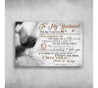 Vintage Style Metal Tin Sign To My Husband Once Upon A Time I Love You Forever And Always Love Your Wife Vintage Style Metal Wall Plaque Wall Decoration Metal Sign 8x12 inch