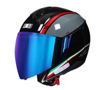 Vintage Style Motorcycle Half Helmet Open Face Helmets with Double Visor 3/4 Half Face Motorbike Crash Helmet for Men Women ECEDOT Approved Jet Helmets for Scooter Moped T,XL:61-62CM