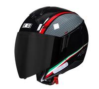 Vintage Style Motorcycle Half Helmet Open Face Helmets with Double Visor 3/4 Half Face Motorbike Crash Helmet for Men Women ECEDOT Approved Jet Helmets for Scooter Moped S,XL:61-62CM