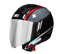 Vintage Style Motorcycle Half Helmet Open Face Helmets with Double Visor 3/4 Half Face Motorbike Crash Helmet for Men Women ECEDOT Approved Jet Helmets for Scooter Moped U,XL:61-62CM