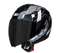 Vintage Style Motorcycle Half Helmet Open Face Helmets with Double Visor 3/4 Half Face Motorbike Crash Helmet for Men Women ECEDOT Approved Jet Helmets for Scooter Moped Z-5,XL:61-62CM