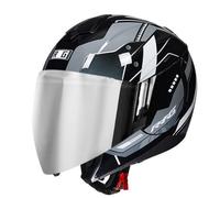 Vintage Style Motorcycle Half Helmet Open Face Helmets with Double Visor 3/4 Half Face Motorbike Crash Helmet for Men Women ECEDOT Approved Jet Helmets for Scooter Moped Z-7,XL:61-62CM