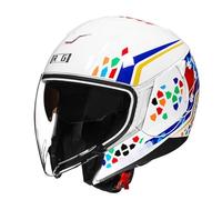 Vintage Style Motorcycle Half Helmet Open Face Helmets with Double Visor 3/4 Half Face Motorbike Crash Helmet for Men Women ECEDOT Approved Jet Helmets for Scooter Moped V,M:57-58CM