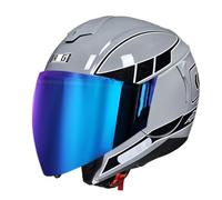 Vintage Style Motorcycle Half Helmet Open Face Helmets with Double Visor 3/4 Half Face Motorbike Crash Helmet for Men Women ECEDOT Approved Jet Helmets for Scooter Moped Z-10,XL:61-62CM