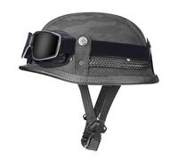 Vintage Style Motorcycle Half Helmet Open-Face Motorbike Helmet avce goggles ECEDOT Approved Moped half helmet Adjustable Quick Release Buckle Jet Moto Helmet for Men Women B,XXL:63-64CM