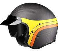 Vintage Style Motorcycle Helmet Open Face Helmet with Sun Visor 3/4 Half Face Motorbike Crash Helmet for Men Women ECE/DOT Approved Jet Helmet for Scooter Cruiser Moped 4,XL